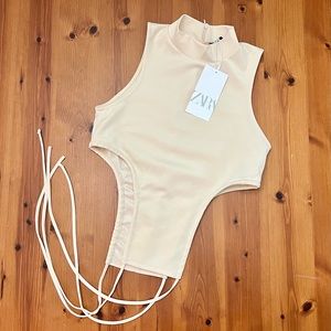 Zara Mock Neck Asymmetric Tank